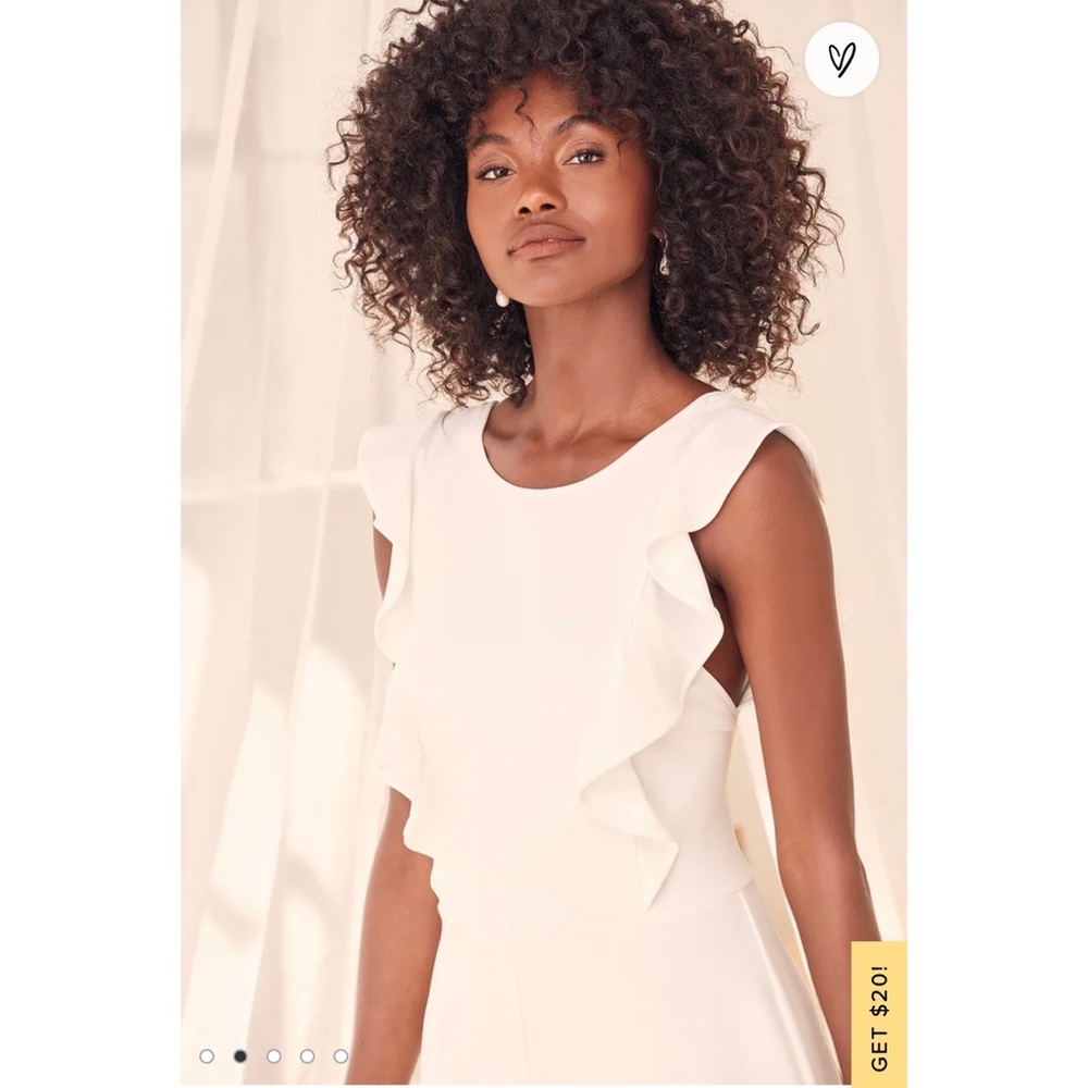 Lulus White Ruffle Jumpsuit - Picture 3 of 6